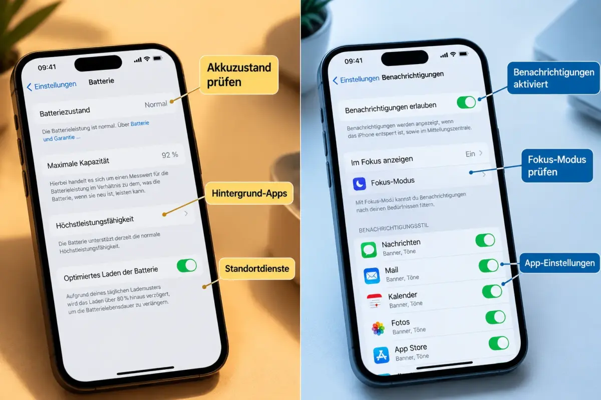 Häufige iOS-Bugs beheben: WLAN, Bluetooth, Benachrichtigungen & mehr 3 Wie behebt man Akkuprobleme auf dem iPhone?