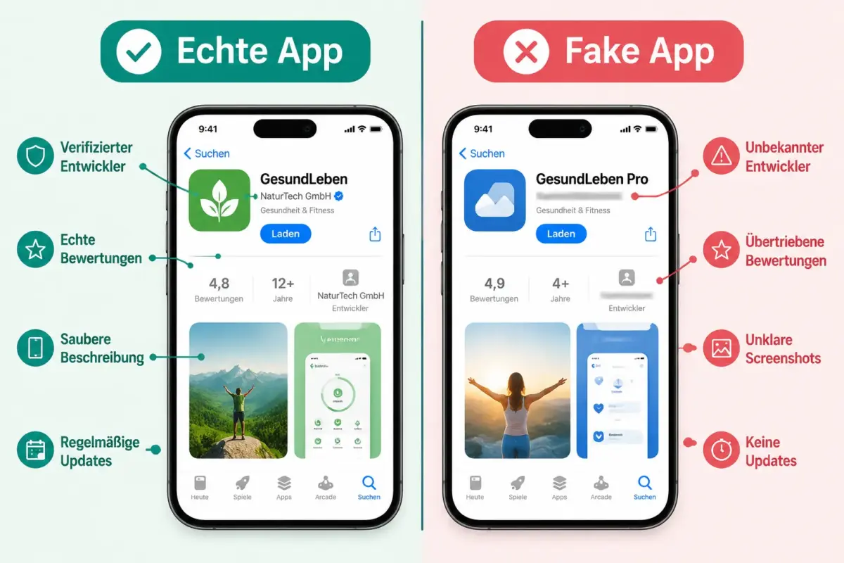 iOS-Sicherheit für Alltagsnutzer: iPhone vor Malware, Phishing und Scam-Apps schützen 2 Wie erkenne ich eine gefälschte App, bevor ich sie herunterlade?