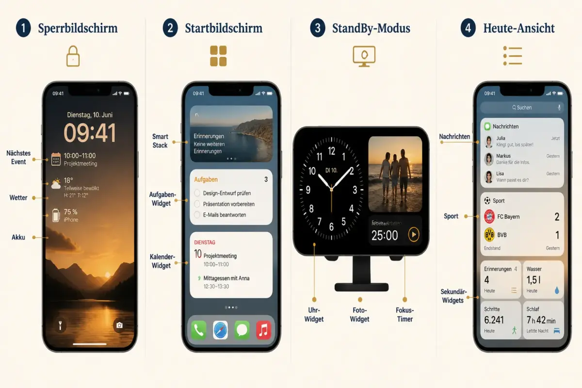 Beste iOS-Widgets und Sperrbildschirm-Setups für Produktivität: iPhone-Homescreen als Dashboard 2 Wie erstellt man ein Produktivitäts-Dashboard auf dem iPhone