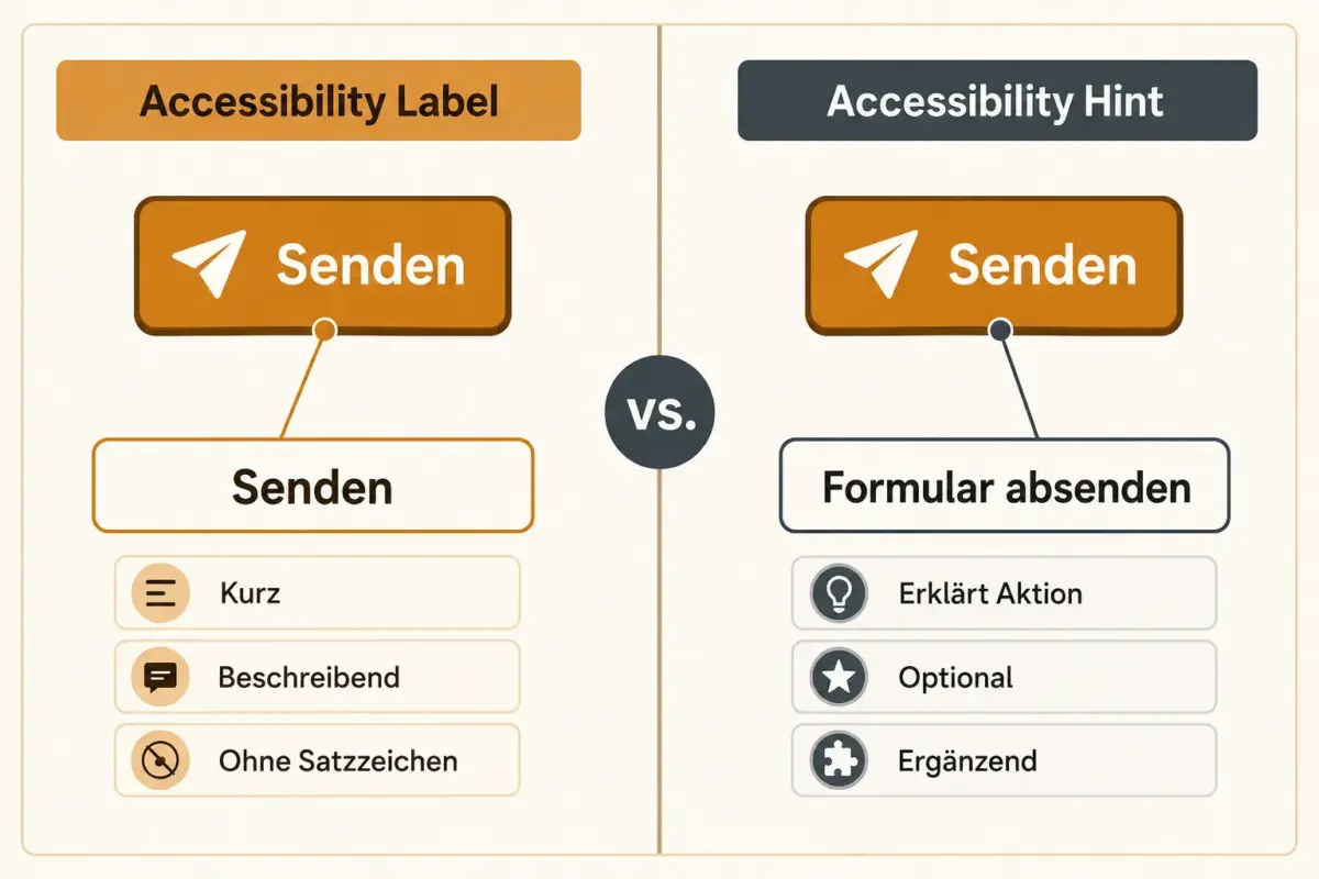 Wie füge ich Accessibility Labels und Hints in Xcode hinzu?