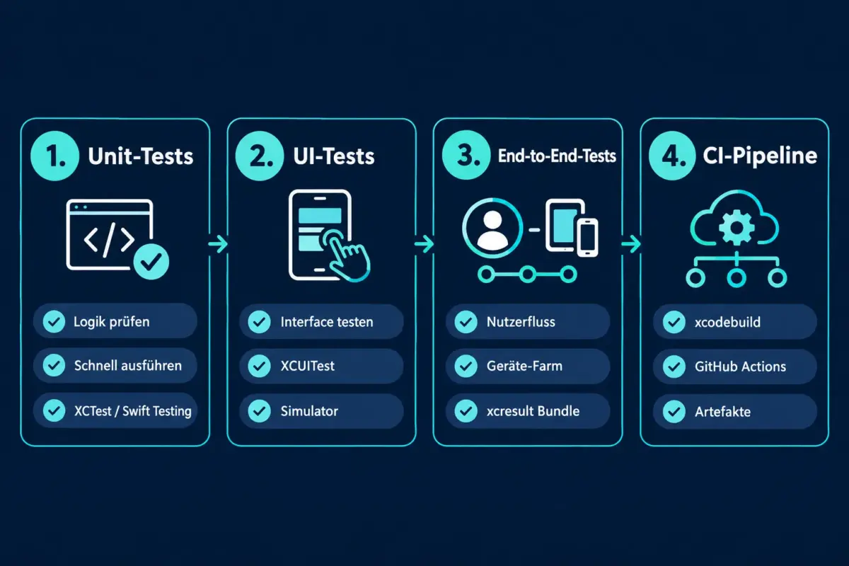 iOS-Test-Automatisierung: Unit-, UI- und End-to-End-Tests mit Xcode und CI kombinieren 1 Wie richtet man Xcode-Testing zum ersten Mal ein?