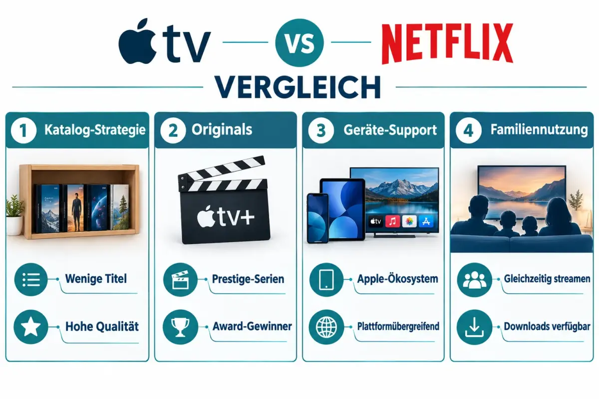 Wie viel kostet Apple TV+ im Vergleich zu Netflix?