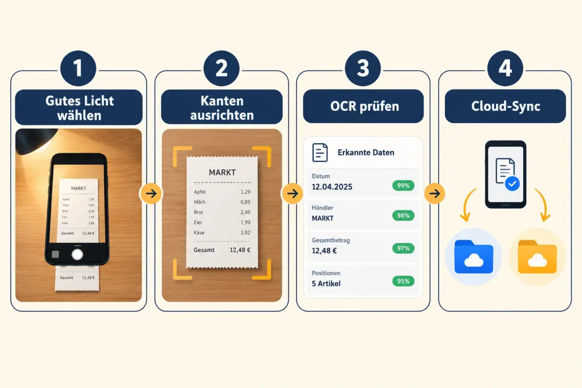 Die besten iPhone-Scanner-Apps für Quittungen, Dokumente und OCR 2026 2 Beste Scanner-App für Kleinunternehmer und Ausgaben-Tracking