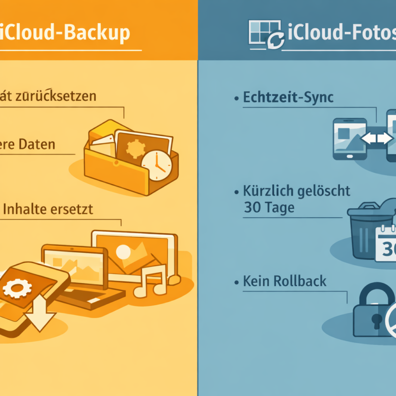 Der Unterschied zwischen iCloud-Backup und iCloud-Fotos bei der Wiederherstellung