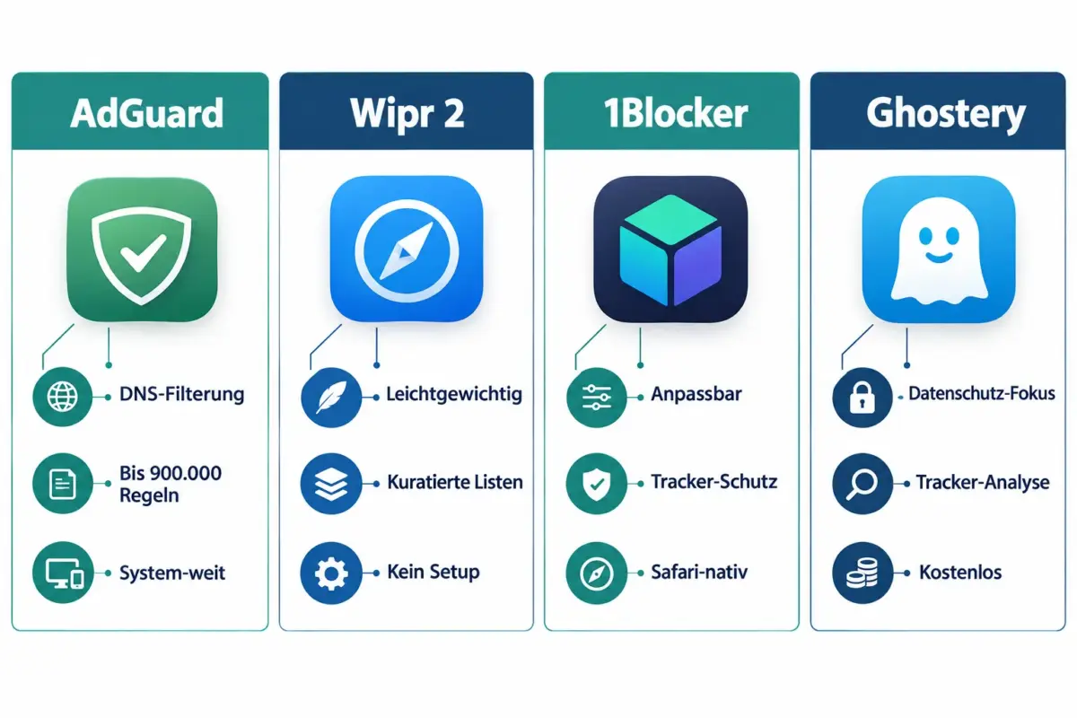 Die besten iPhone-Werbeblocker für Safari: Content-Blocking, Datenschutz, Akkulaufzeit und Einrichtung im Vergleich 1 Die besten kostenlosen Werbeblocker für iPhone Safari 2026