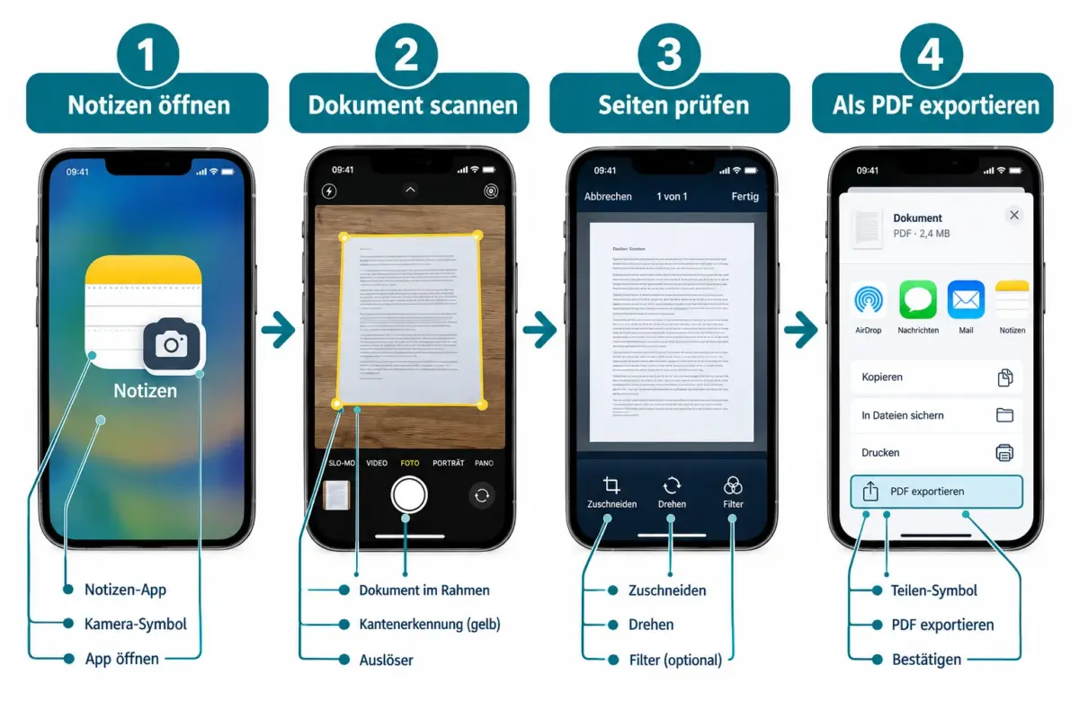 Dokumente auf dem iPhone richtig scannen: Notizen, Dateien und OCR-Tipps 1 Dokumente über die Dateien-App scannen