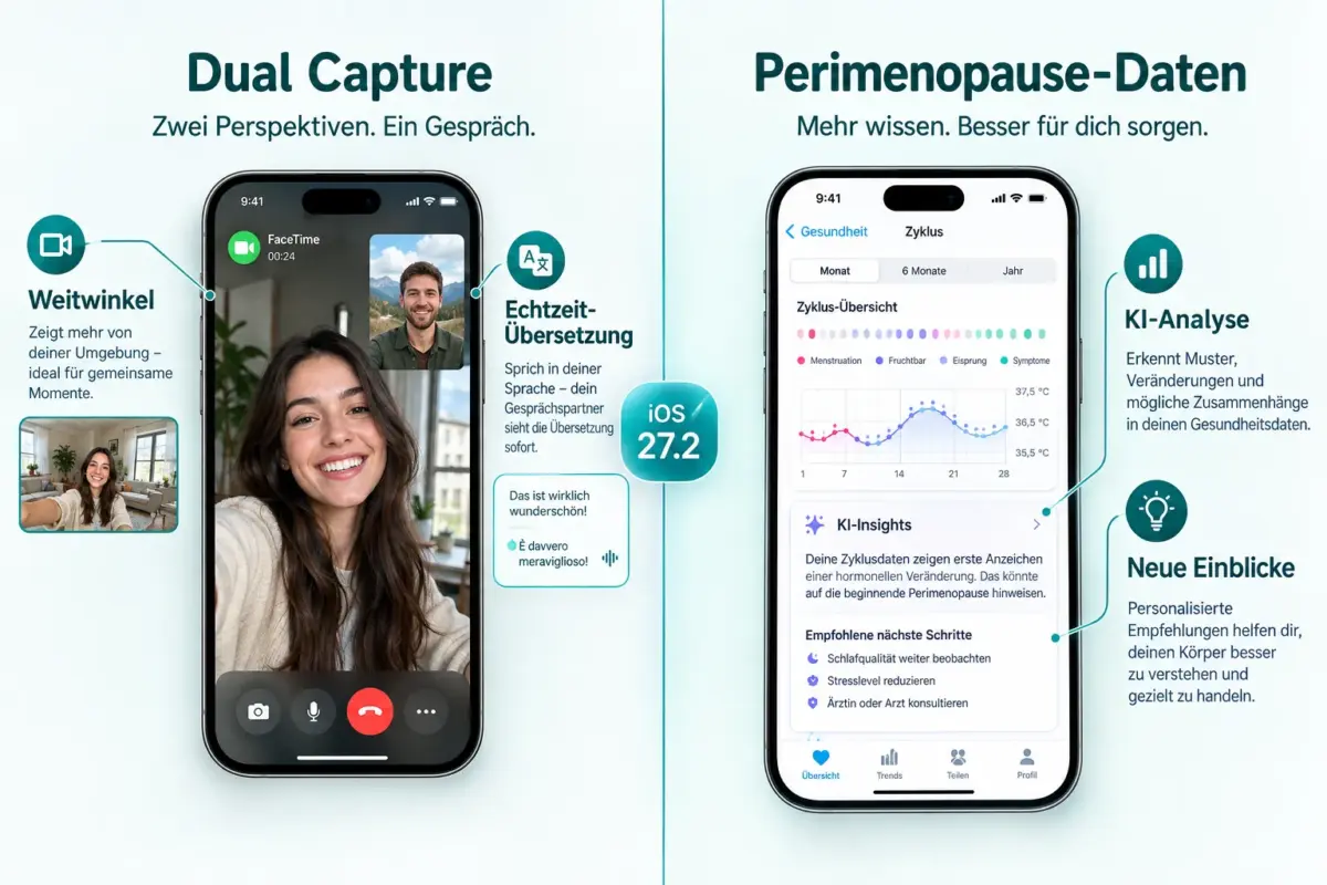 iOS 27.2: Erscheinungsdatum und Funktionen – Siri-KI-Sprachen, FaceTime-Kamera und Health-Änderungen 2 FaceTime-Kamera in iOS 27.2: Was ist neu?
