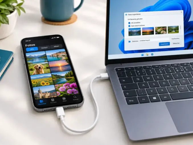 Fotos vom iPhone auf den PC übertragen ohne iCloud: USB, Windows Fotos, Datei-Explorer und WLAN