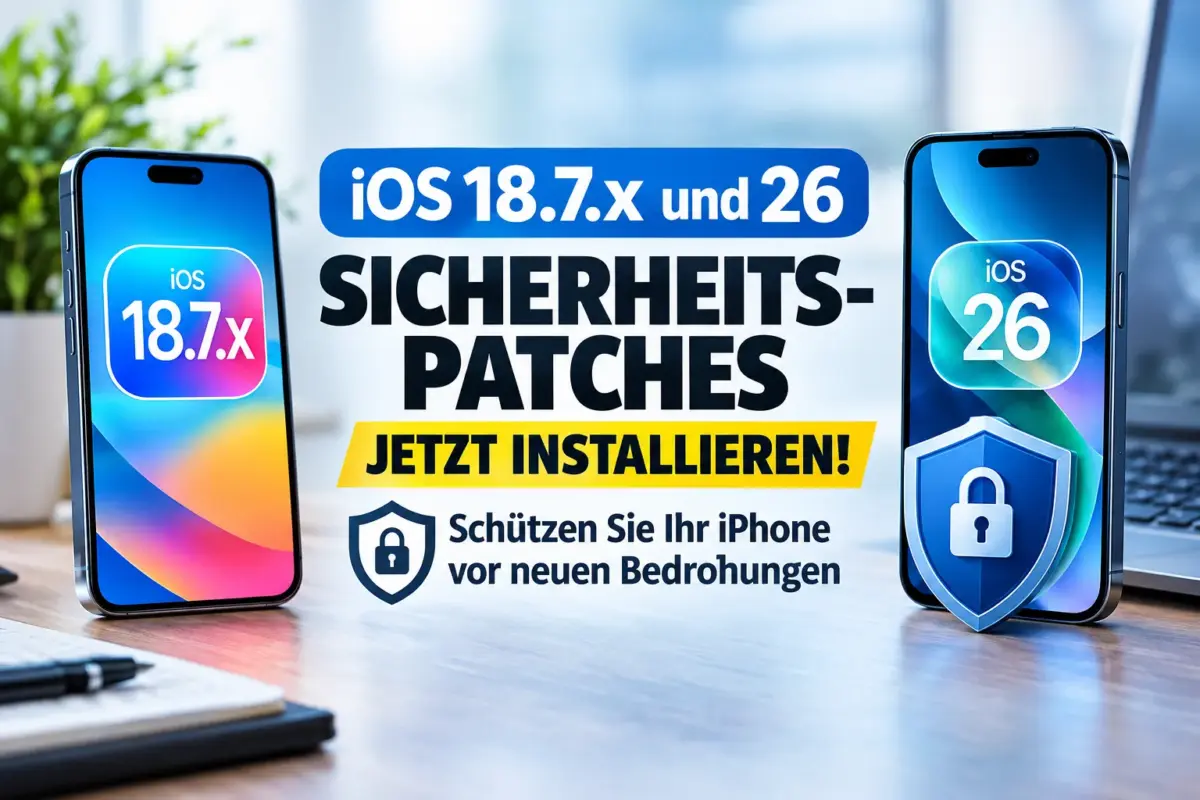 iOS 18.7.x und iOS 26: Diese Sicherheitsupdates müssen Sie jetzt installieren 1 iOS 18.7.x und iOS 26 Sicherheitsupdates auf dem iPhone installieren