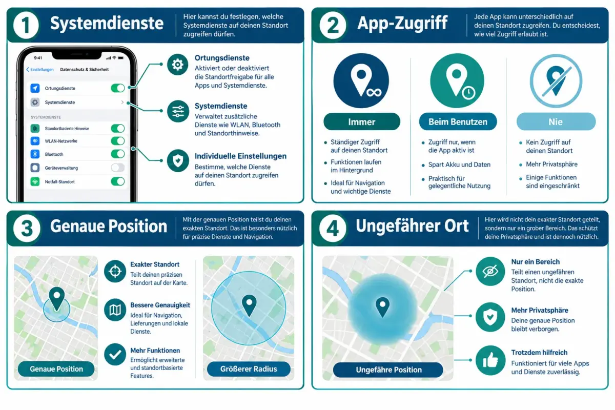 iPhone Location Services erklärt: Systemdienste, genaue Position und Akkuverbrauch 1 Was bedeutet "Genaue Position" auf dem iPhone?