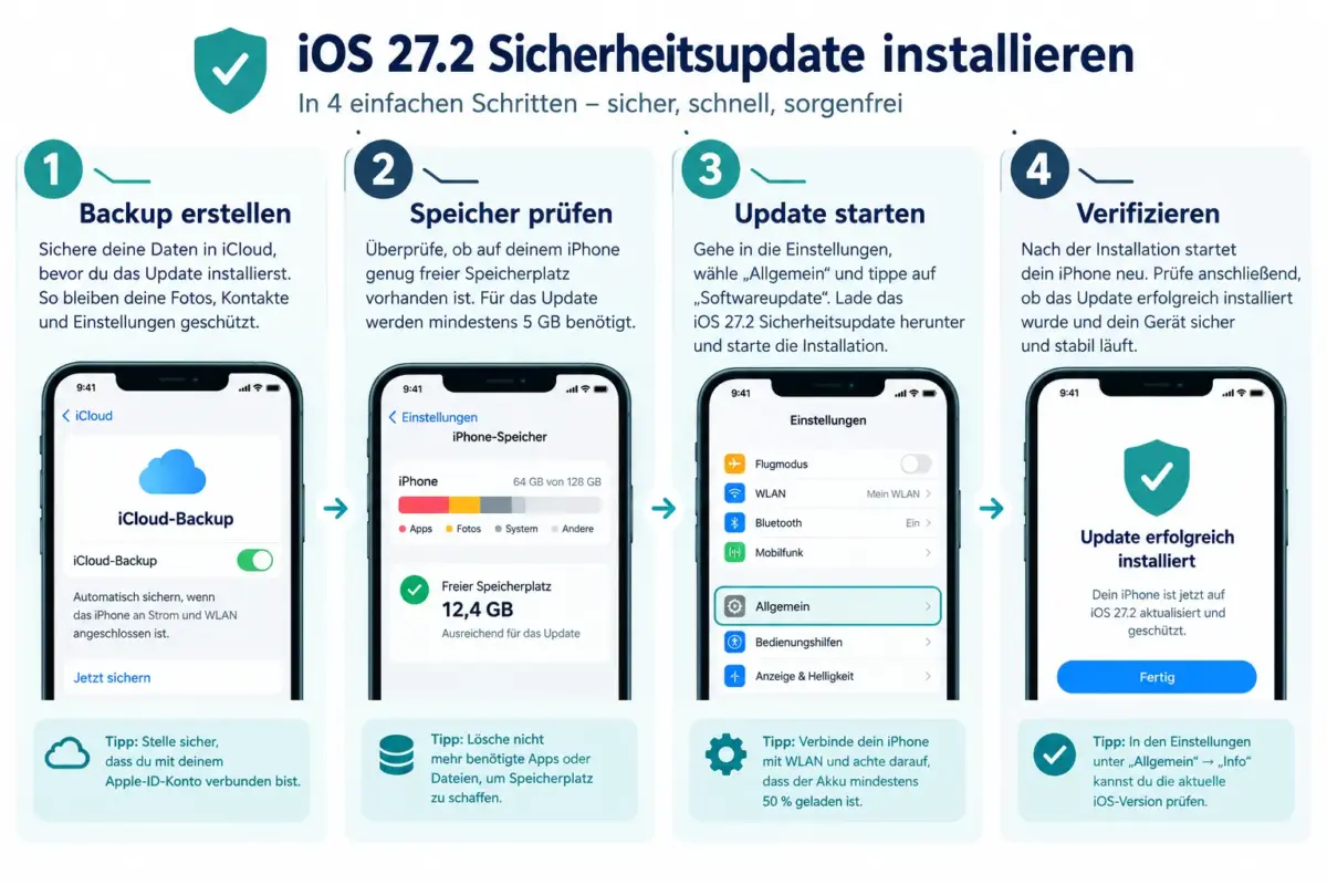 iOS 27.2 Sicherheitsupdate: Welche iPhones es brauchen und wie man es sicher installiert 1 Was behebt iOS 27.2 konkret an Sicherheitslücken?