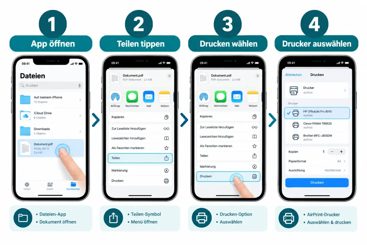 Vom iPhone drucken: AirPrint einrichten, WLAN-Probleme lösen, Fotos, PDFs und Alternativen 1 Was ist AirPrint und brauche ich es zum Drucken vom iPhone?