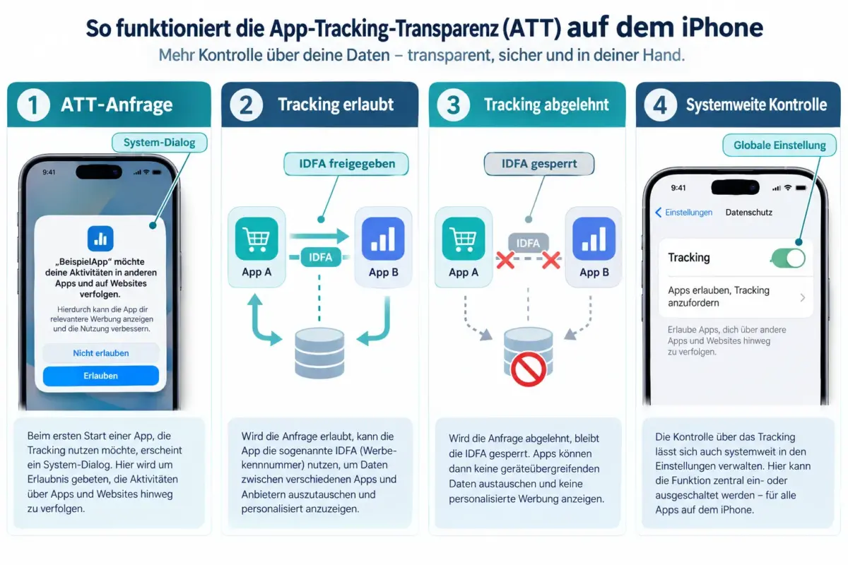 iPhone App Tracking Transparency erklärt: Was "Tracking erlauben" wirklich verändert 1 Was ist App Tracking Transparency auf dem iPhone?