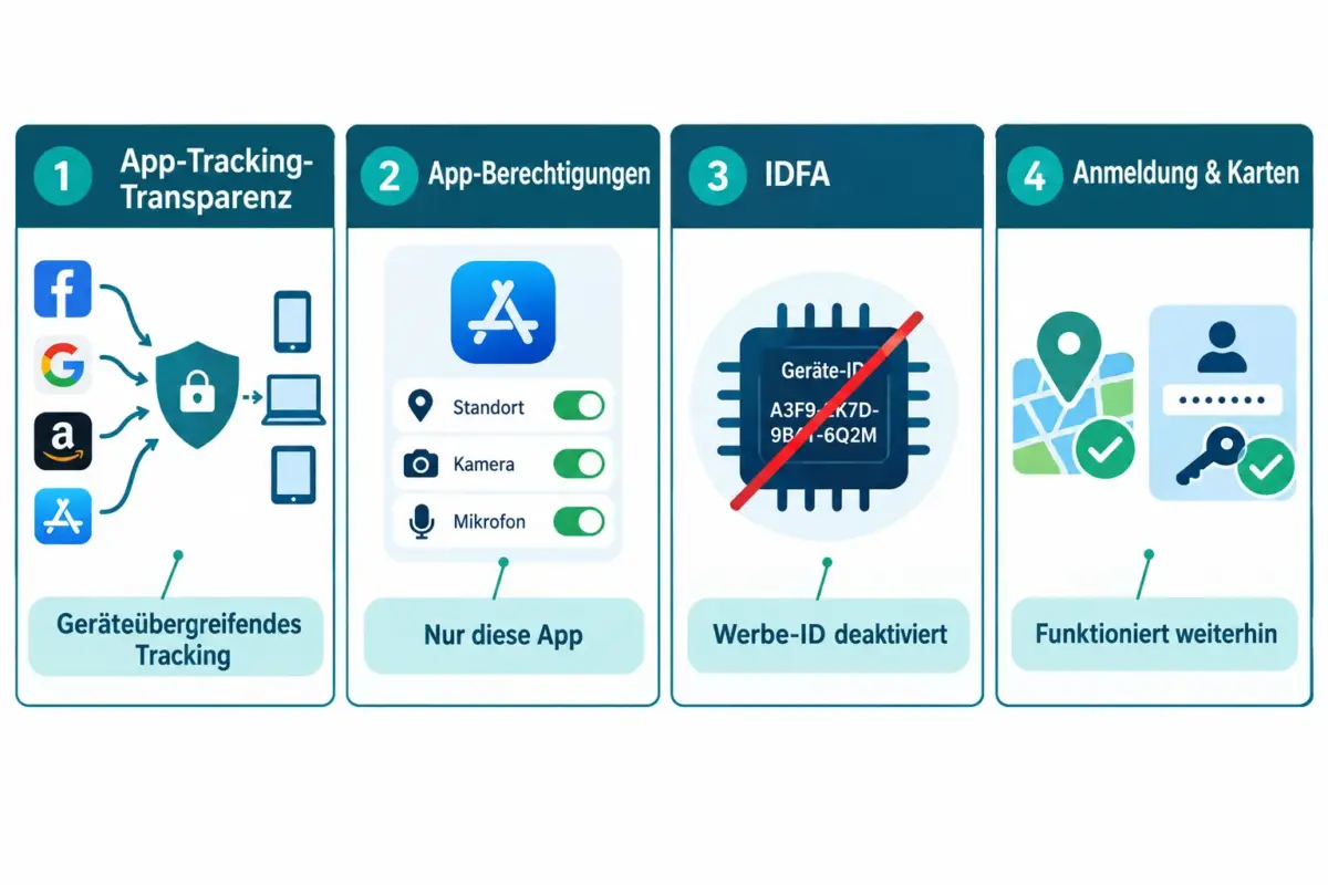 Wie du iPhone-Apps am Tracking hinderst, ohne Anmeldung, Karten oder personalisierte Funktionen zu verlieren 1 Was ist der Unterschied zwischen App-Tracking und App-Berechtigungen?