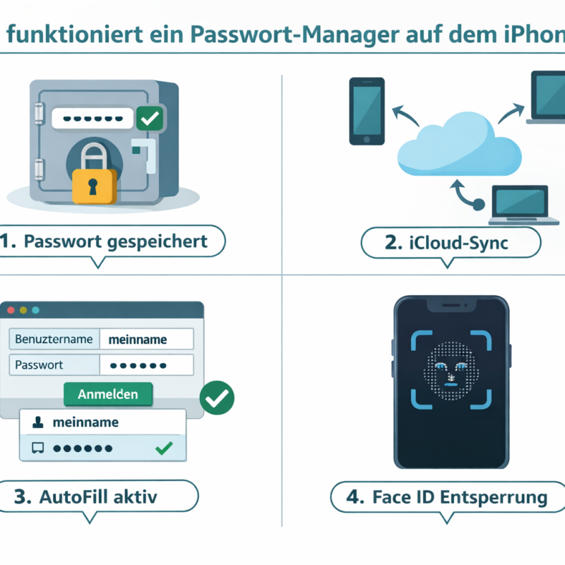 Die besten Passwort-Manager für das iPhone 2026: Apple Passwords vs. 1Password, Bitwarden und Dashlane 1 Was ist ein Passwort-Manager und wie funktioniert er auf dem iPhone?