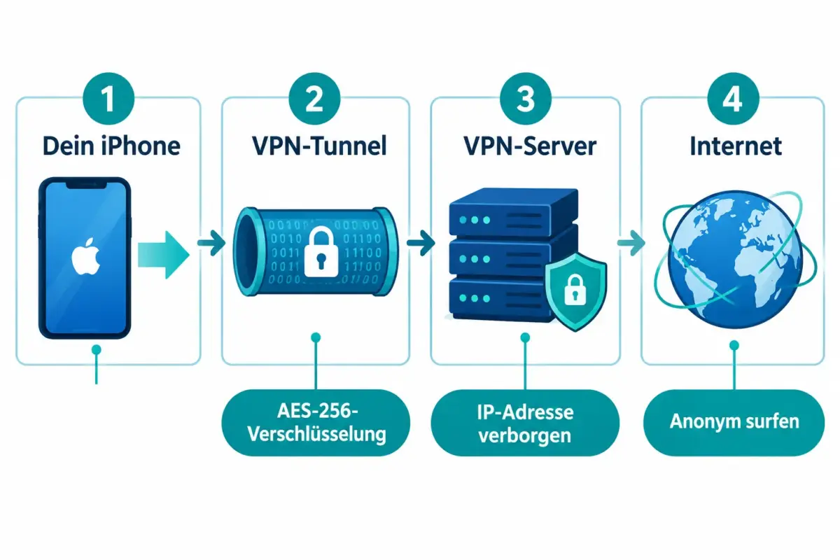 Beste kostenlose VPN-Apps fürs iPhone: Datenschutz, Geschwindigkeit und Sicherheit im Vergleich 1 Was ist ein VPN und wie funktioniert es auf dem iPhone