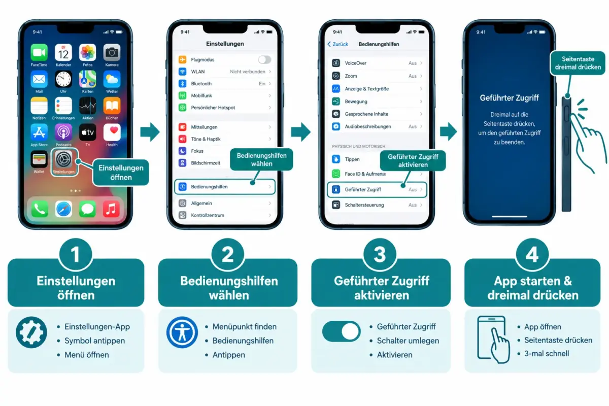 Was ist geführter Zugriff auf dem iPhone und wie funktioniert er?