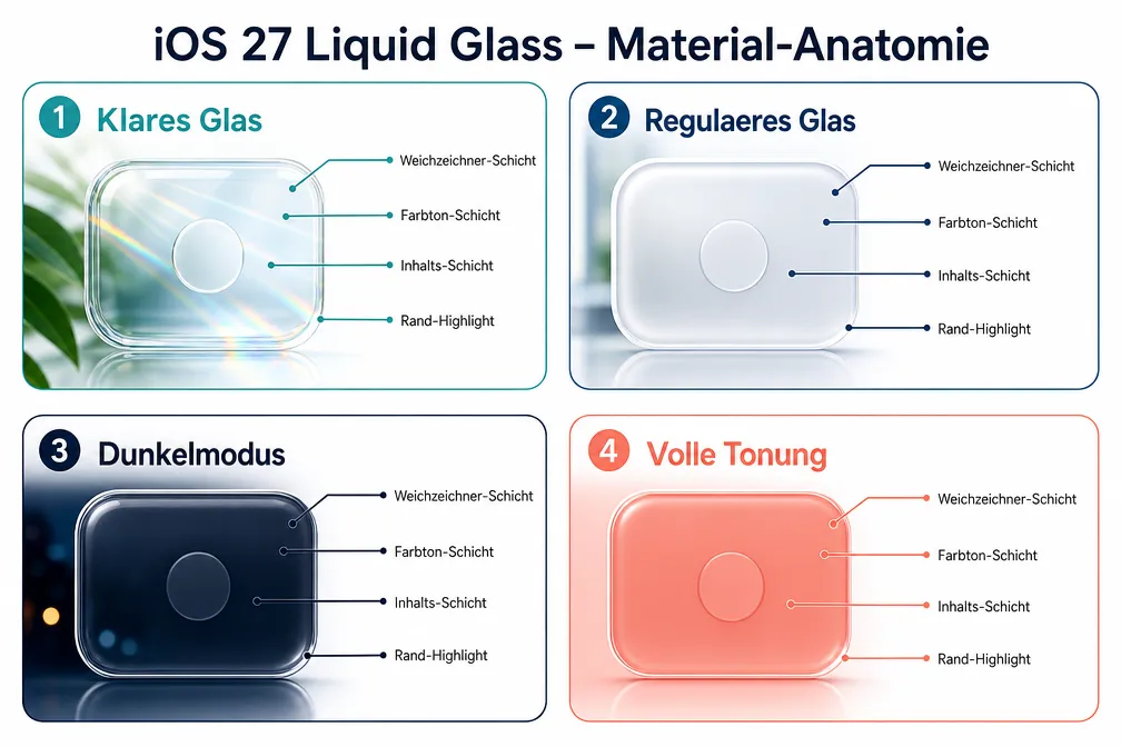 iOS 27 Liquid Glass für App-Designer: Figma-Komponenten, Kontrast und In-App-Kauf-Bildschirme 1 Was ist Liquid Glass Design in iOS 27?