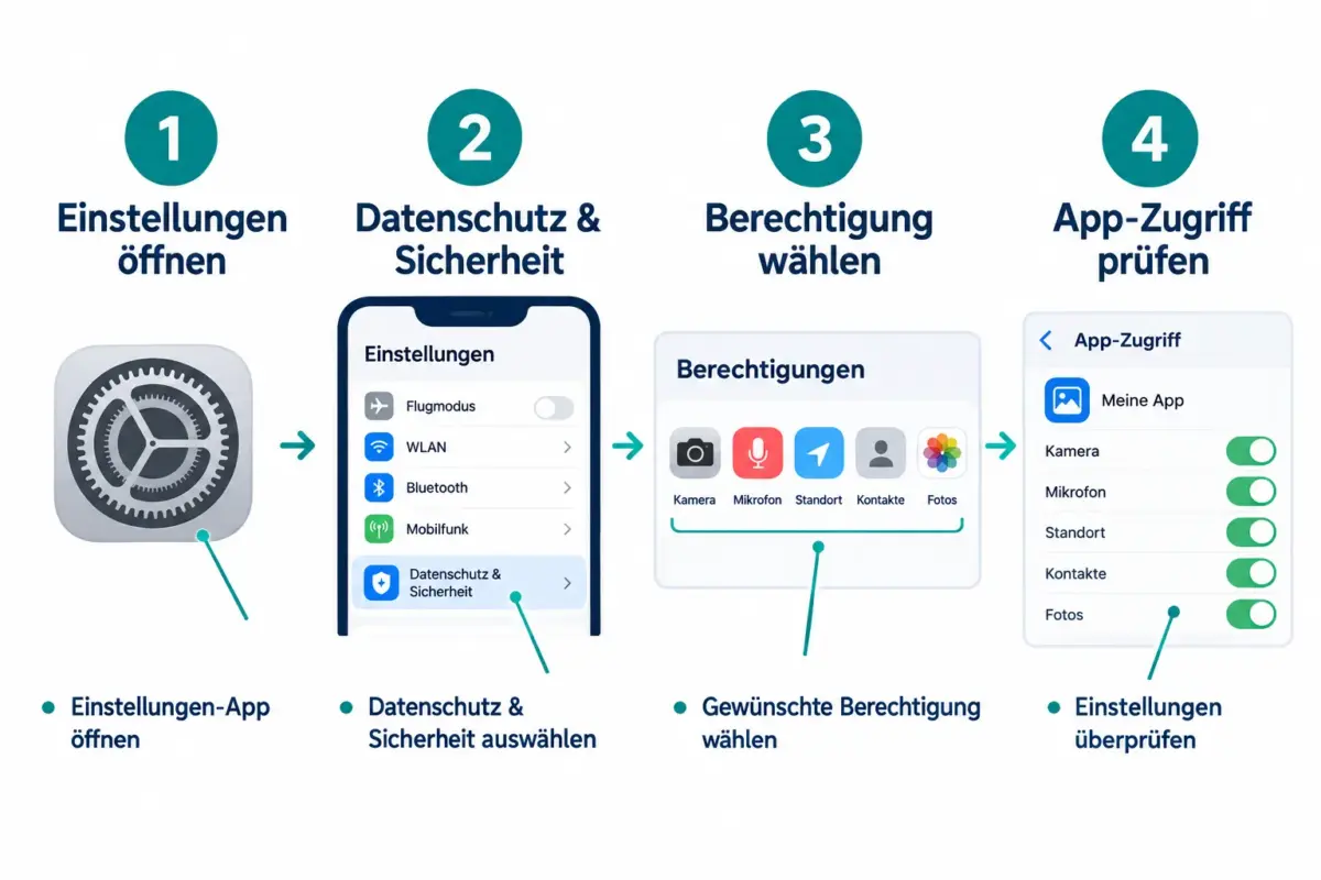 iOS App-Berechtigungen und Datenschutz: Kamera, Mikrofon, Kontakte, Fotos und Standort prüfen 1 Was sind iOS-App-Berechtigungen und warum sind sie wichtig?