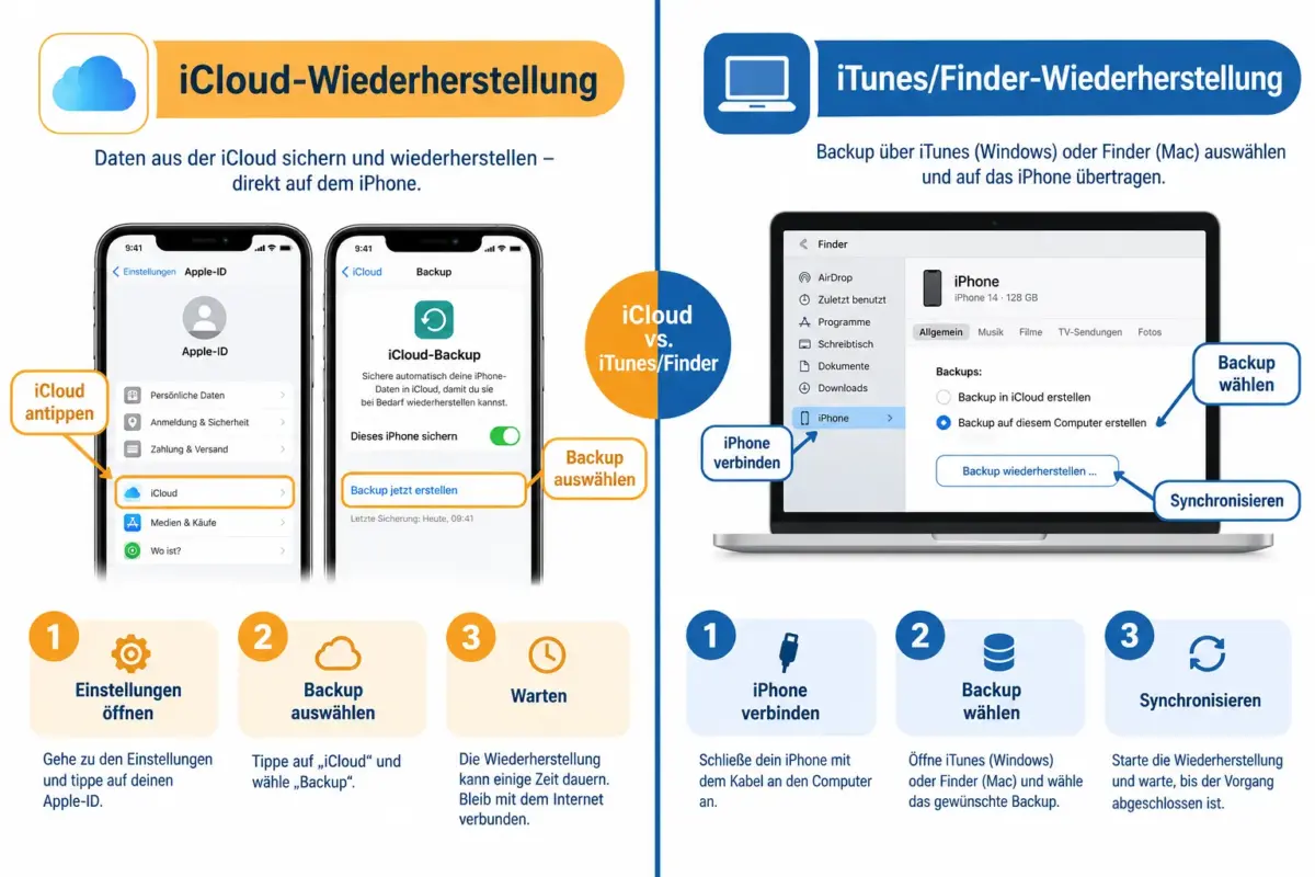 Wie man ein iPhone aus einem Backup wiederherstellt, ohne neuere Fotos oder Nachrichten zu verlieren 2 Was tun, wenn das Backup Wochen alt ist, aber heutige Fotos erhalten bleiben sollen?