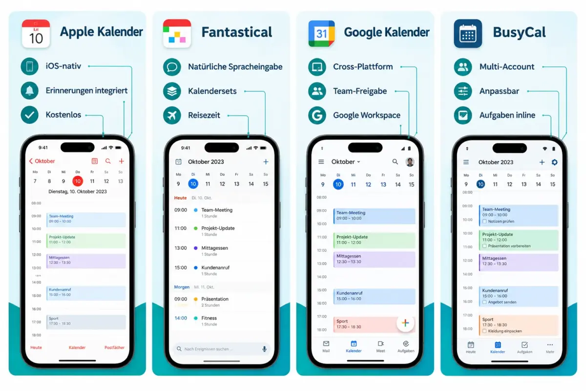 Was unterscheidet Apple Calendar und Fantastical voneinander?