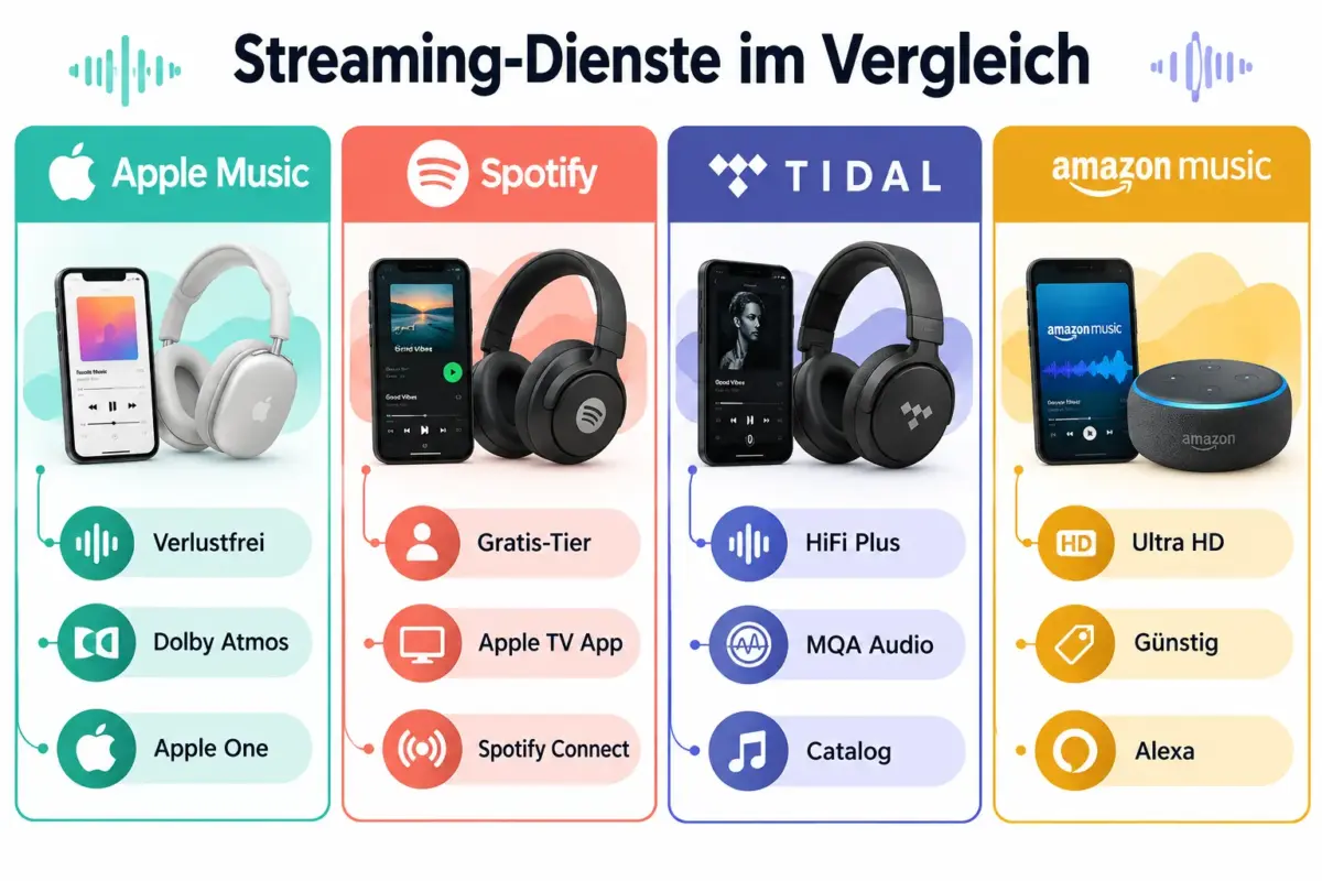 Beste Musik-Streaming-Dienste für iPhone und Apple TV: Tarife, Audioqualität und Geräteunterstützung 1 Was unterscheidet Apple Music von Spotify?