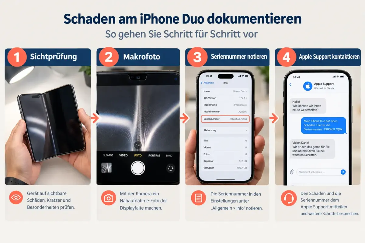 iPhone Duo: Innendisplay gerissen – erkennen, schützen und dokumentieren 2 Wie dokumentiert man Displayschäden für eine Versicherungsreklamation?
