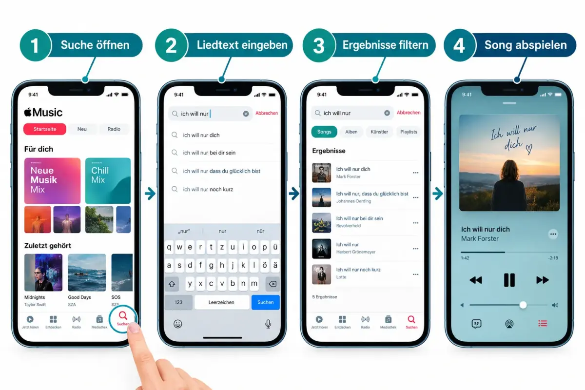 Apple Music Suche: Songs nach Liedtext, Credits, Versionen und klassischen Metadaten finden 1 Wie funktioniert die Liedtextsuche in Apple Music