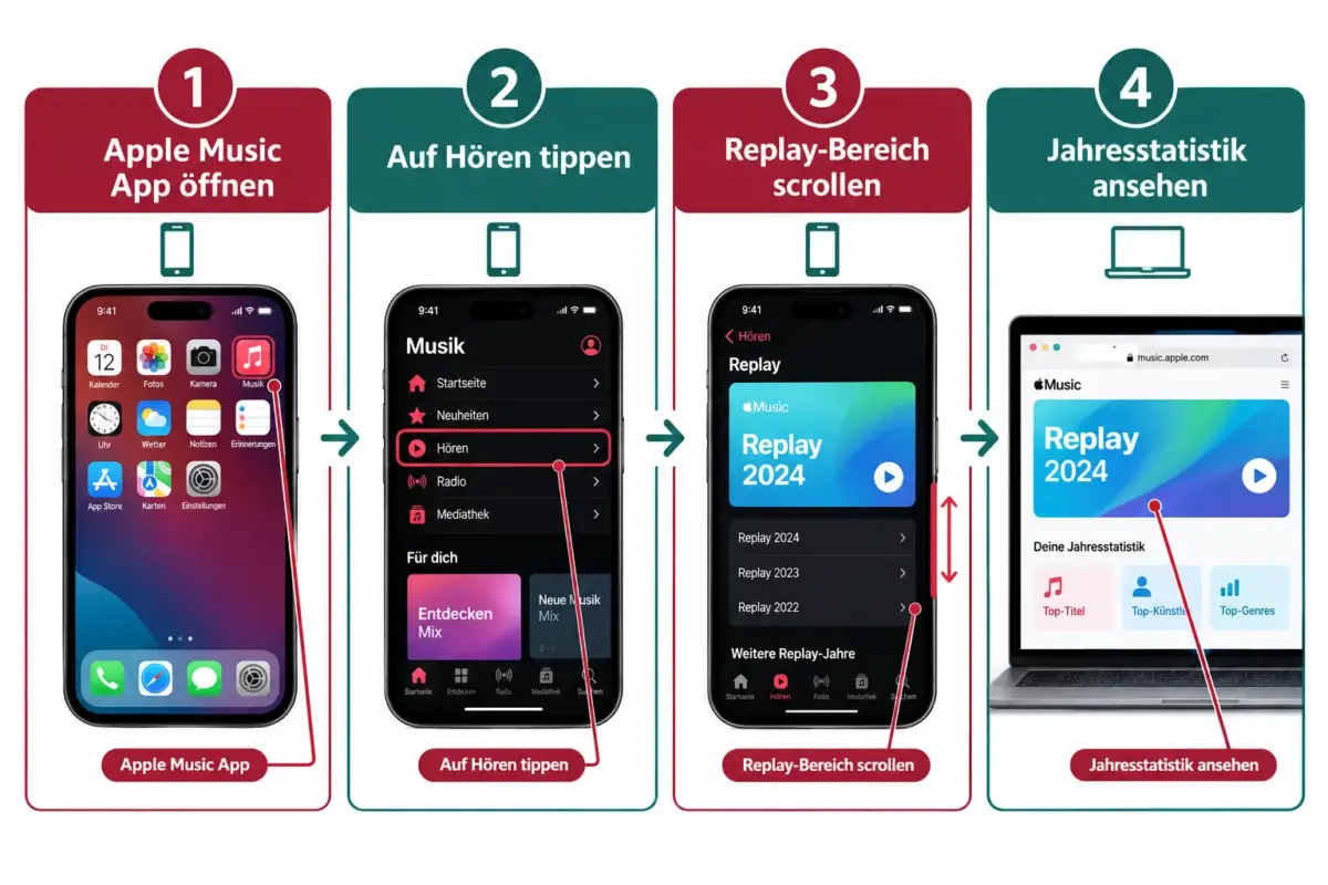 Apple Music Replay erklärt: So findest du deine Jahresstatistik, Top-Songs und Hörverlauf 1 Wie greife ich auf meine Apple Music Replay-Statistiken zu?