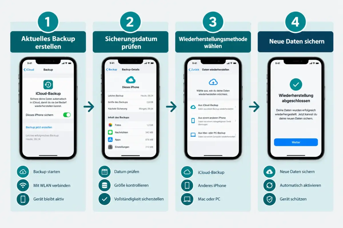 Wie man ein iPhone aus einem Backup wiederherstellt, ohne neuere Fotos oder Nachrichten zu verlieren 1 Wie man das iPhone sichert, bevor man aus einem Backup wiederherstellt