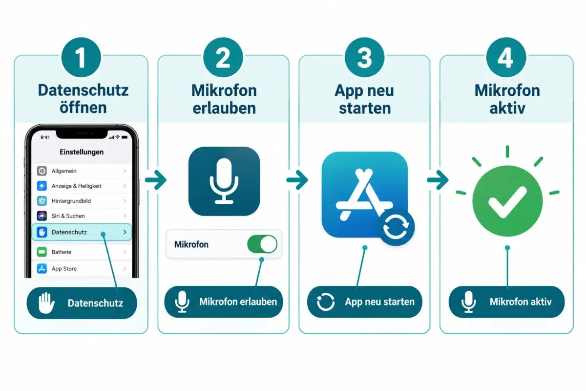 iPhone-Mikrofon funktioniert nicht: App-Rechte, Bluetooth, Stumm-Modus und Hardware-Tests 1 Wie prüfe und behebe ich Mikrofon-Berechtigungen auf dem iPhone