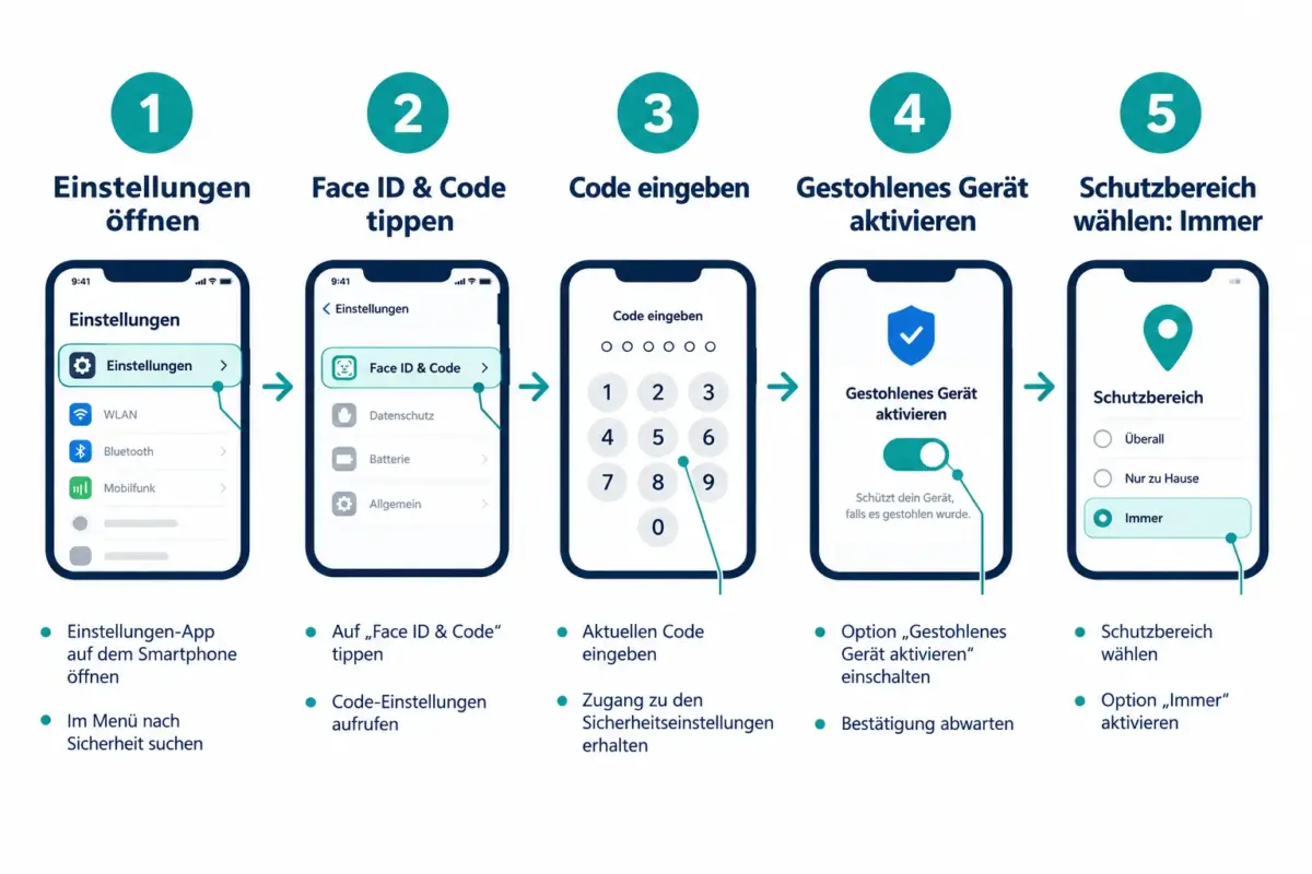 iPhone Stolen Device Protection: Was es blockiert, wie man es einrichtet und was nach einem Diebstahl zu tun ist 1 Wie richte ich Stolen Device Protection auf meinem iPhone ein?