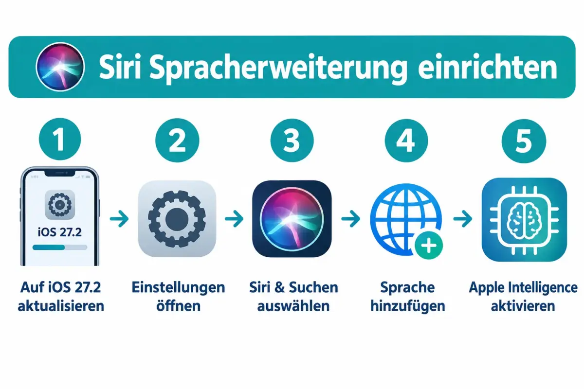 iOS 27.2 Siri-KI-Spracherweiterung: Einrichtung, Funktionen und Datenschutz 1 Wie richtet man die Siri-Spracherweiterung auf dem iPhone ein?