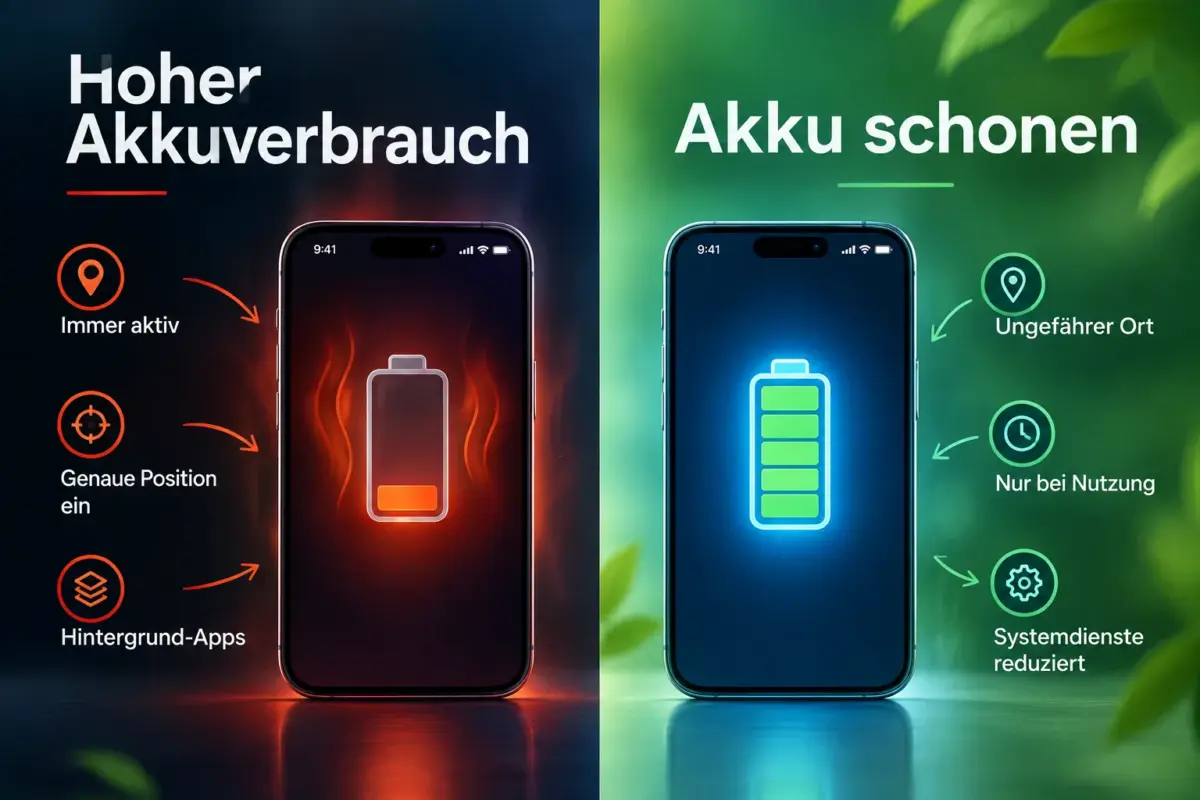 iPhone Location Services erklärt: Systemdienste, genaue Position und Akkuverbrauch 2 Wie stark belasten Ortungsdienste den Akku wirklich?