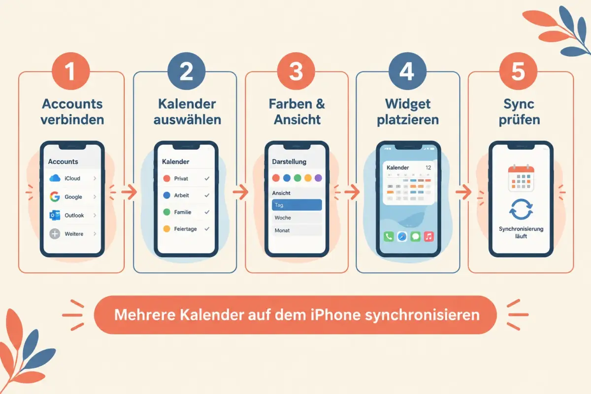 Wie synchronisiere ich mehrere Kalender in einer App auf dem iPhone?